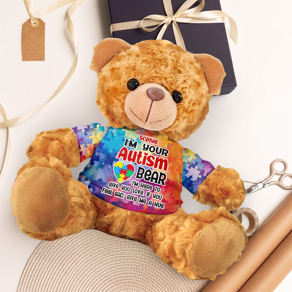 Personalized Gifts For Autistic Bear With Shirt 01HUDT260225-Homacus