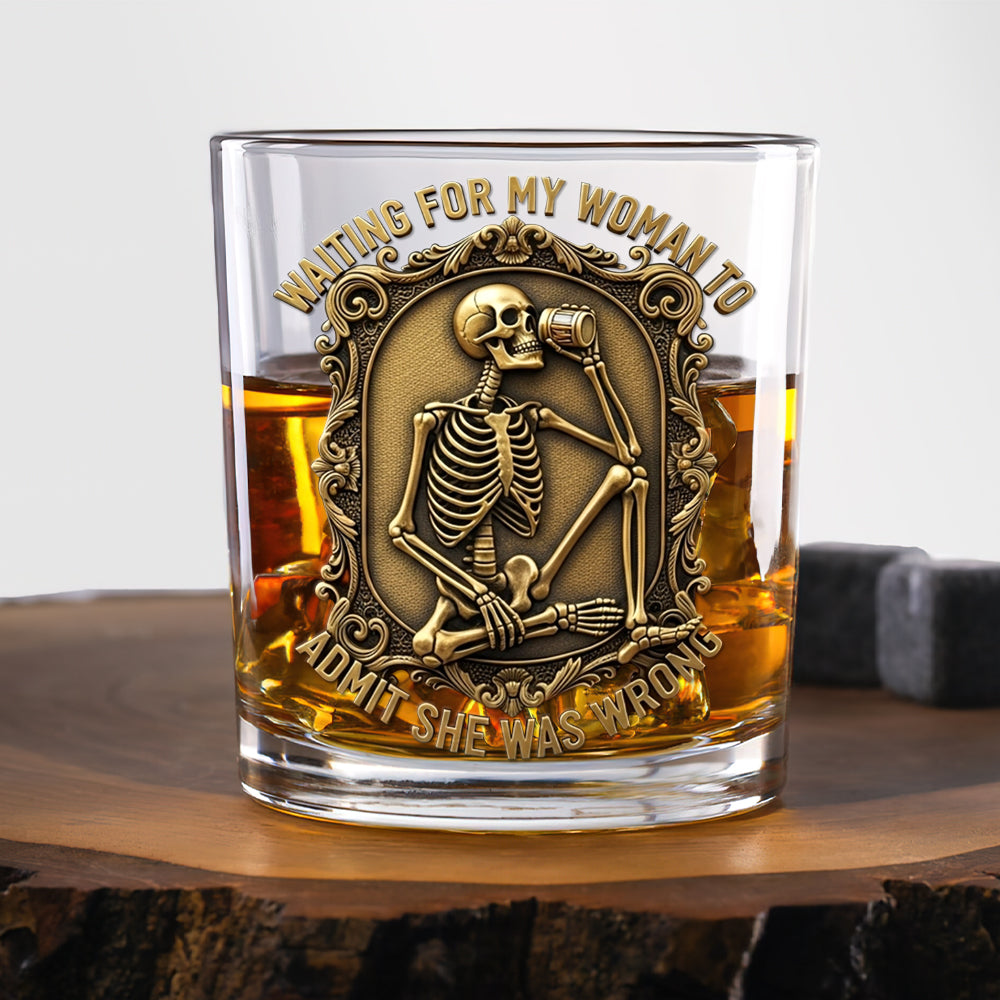 Funny Skeleton Drinking Whiskey Glass, Personalized Gifts For Husband & Boyfriend 02qhtn070825-Homacus