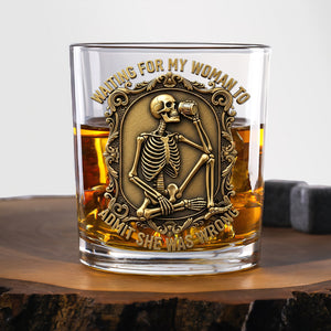Funny Skeleton Drinking Whiskey Glass, Personalized Gifts For Husband & Boyfriend 02qhtn070825-Homacus