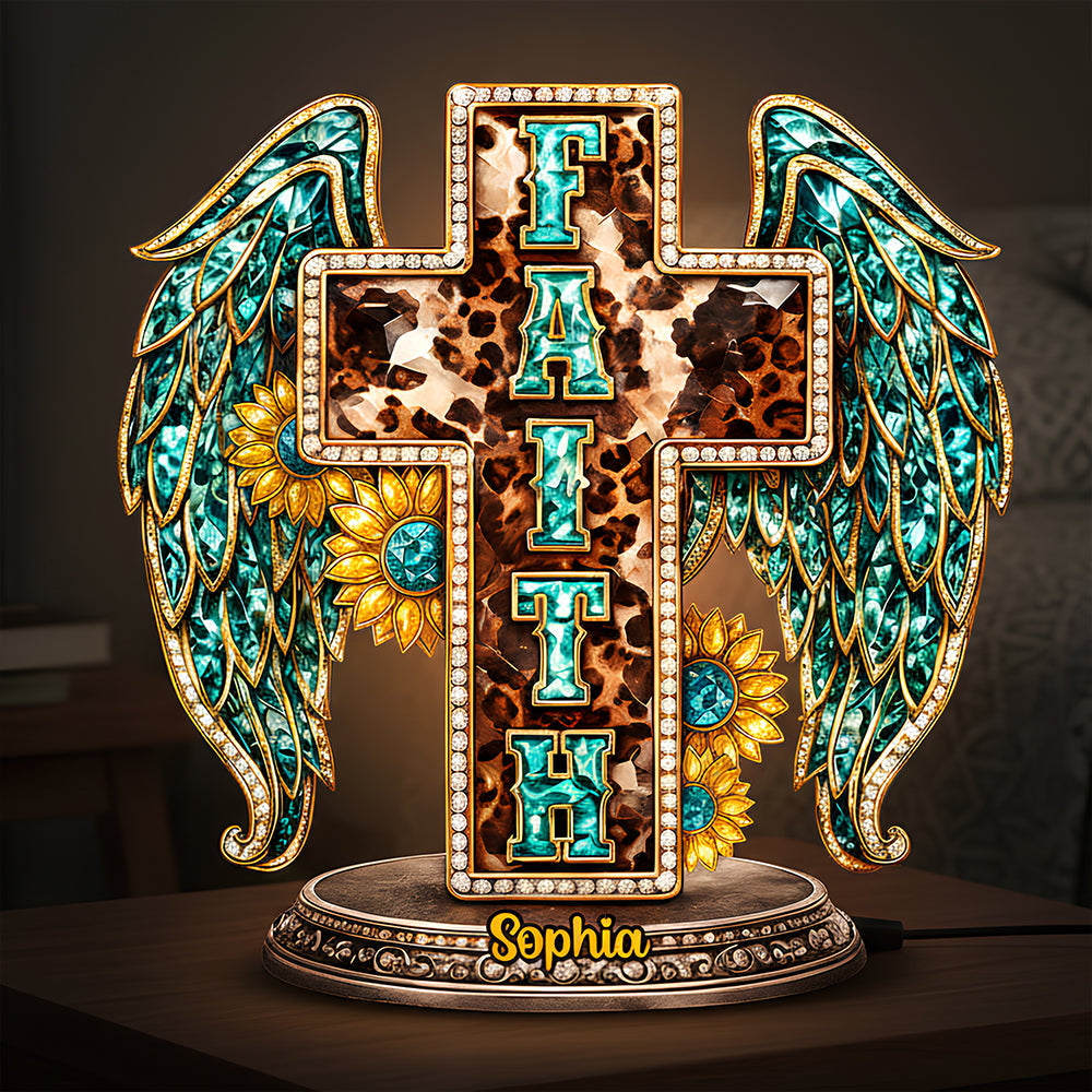 Glowing Faith Cross Light Box - Personalized Gift For Jesus Lovers 03HUDT061225-Homacus