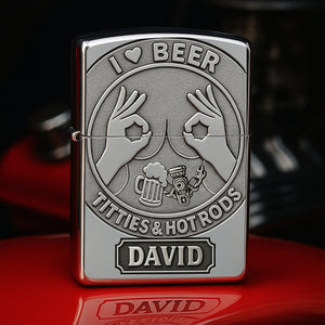 Beer, Titties and Hot Rod Lighter - Personalized Gifts For Hot Rod Lovers-Homacus