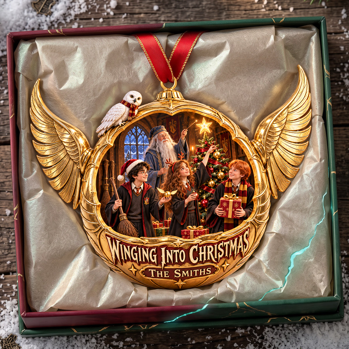 Winging Love Into Christmas Ornament - Personalized Christmas Gifts 03HATA081026-Homacus