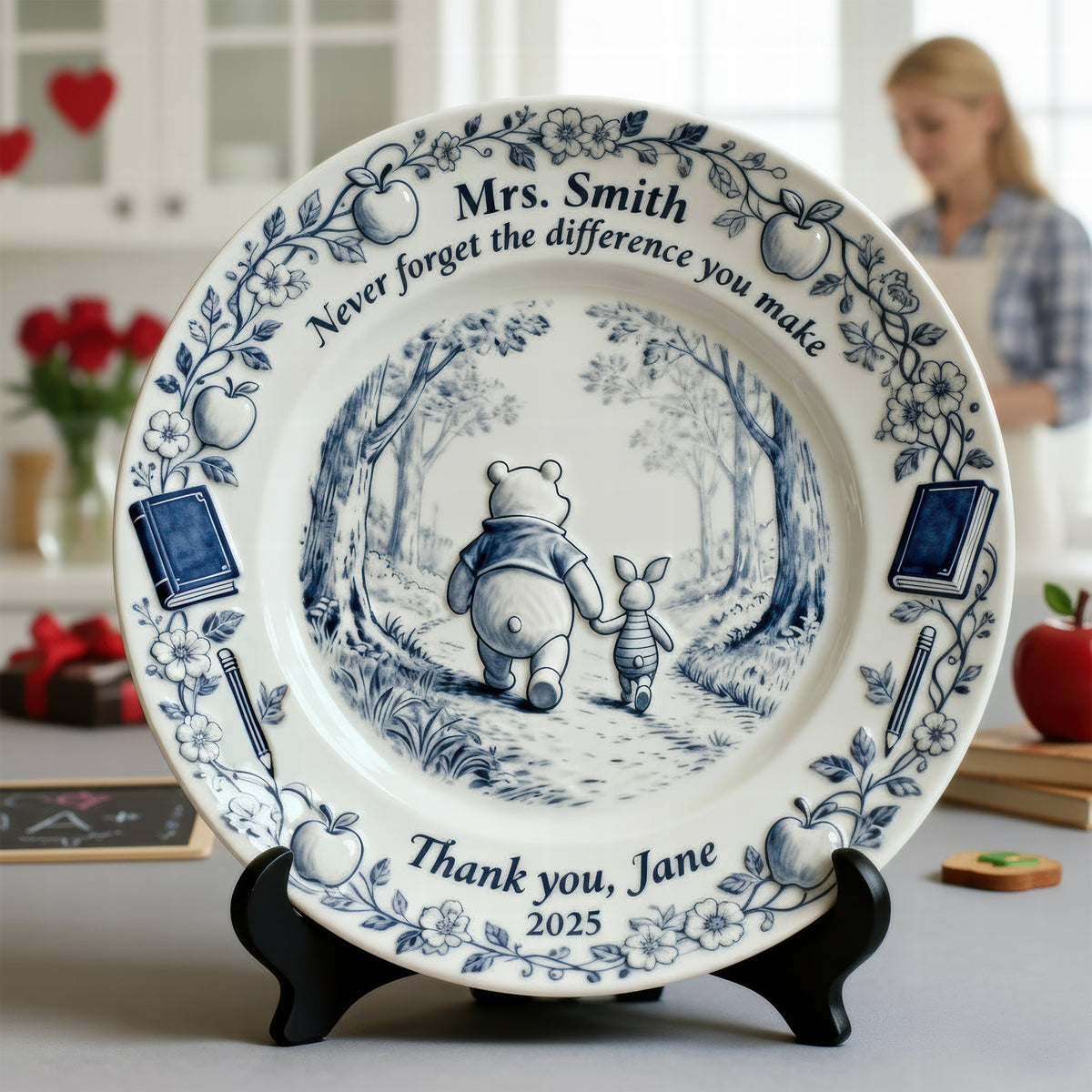 Teacher Appreciation Round Plate - Personalized Gifts For Teachers 02naqn181225-Homacus