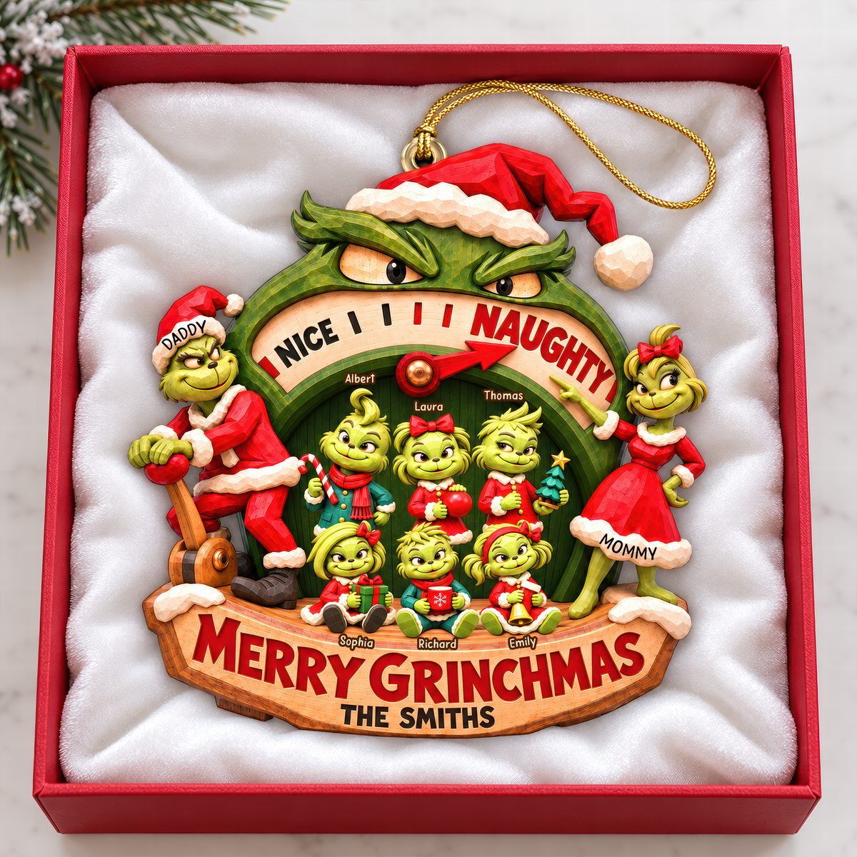 Naughty Family Christmas Ornament - Personalized Gifts For Family 05HAQN081026-Homacus
