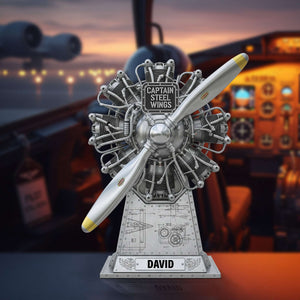 Radial Airplane Engine Acrylic Plaque - Personalized Gifts For Pilot 02OHTN090625-Homacus