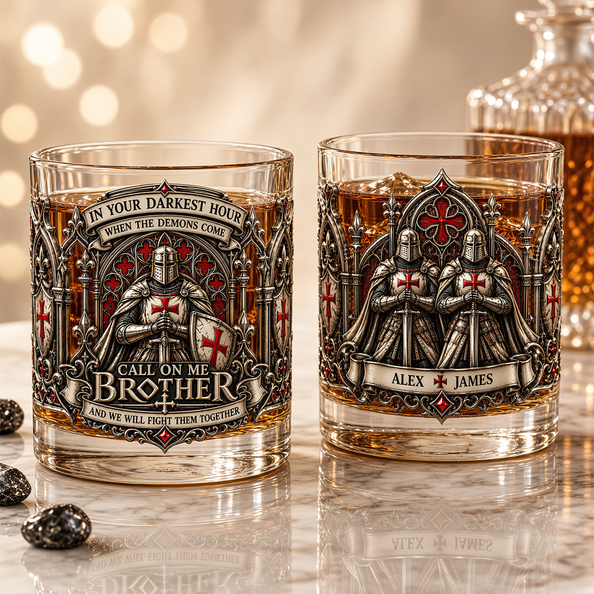 Knight Brother Drinking Glass - Personalized Gifts For Brothers 02padt231026