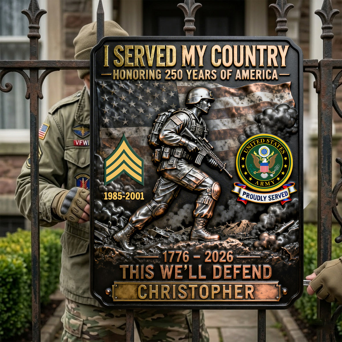 American 250th Anniversary Metal Sign - Personalized Gifts For Veteran 03kilu120326-Homacus