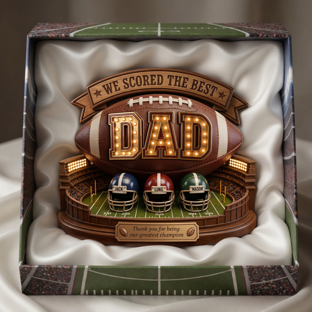 USA Football Best Dad Acrylic Plaque - Personalized Gifts For Dad 05PALU040526-Homacus