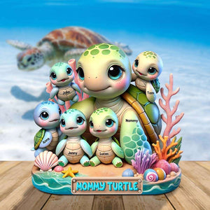 Turtle Mama Plaque - Personalized Christmas Gifts For Mom 03qhtn030425-Homacus