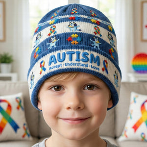 Awareness Bobble Beanie Hat - Personalized Gifts For Kids 02TGQN100126-Homacus