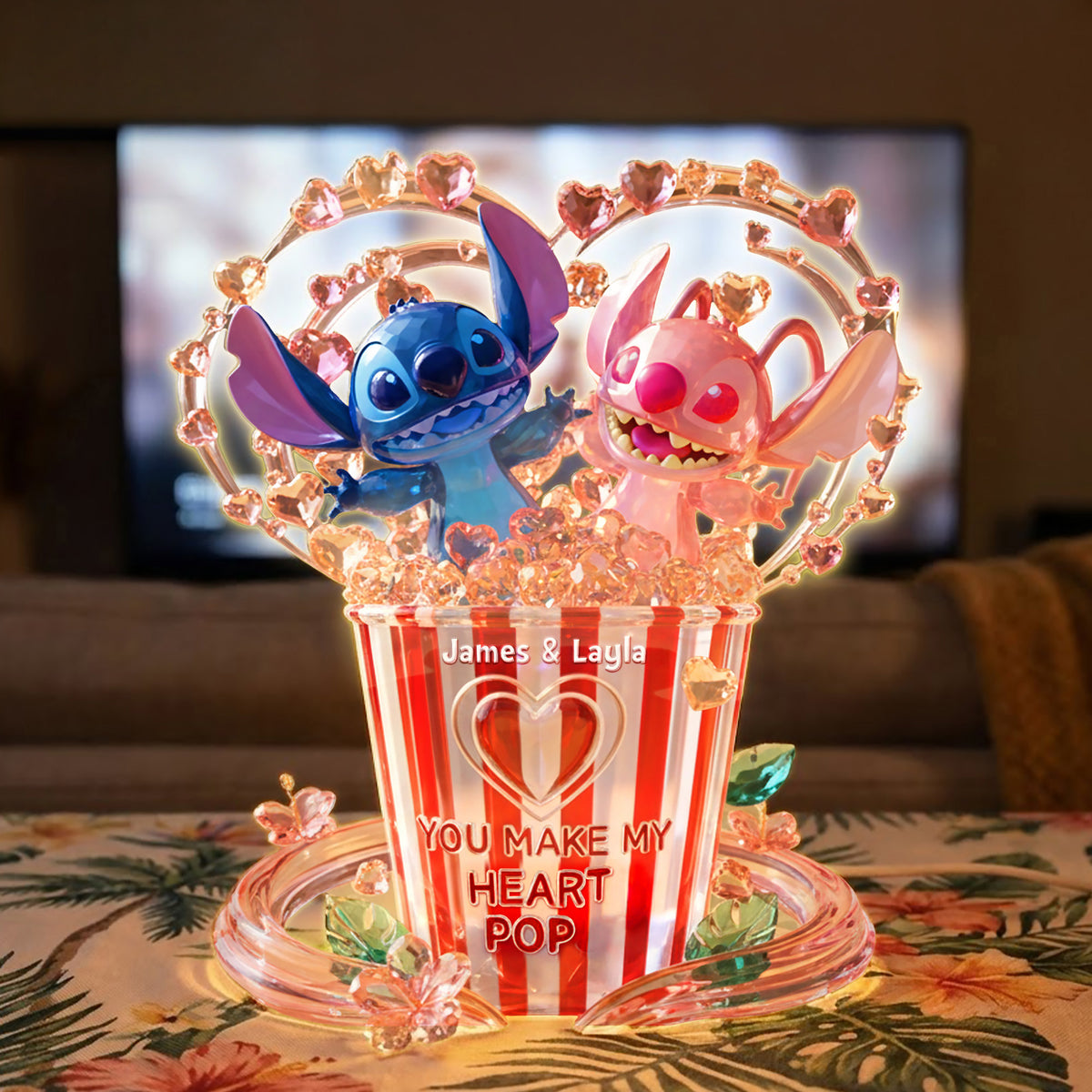 Popping Love Acrylic Light Box - Personalized Gifts For Couples 04PAMG281125-Homacus