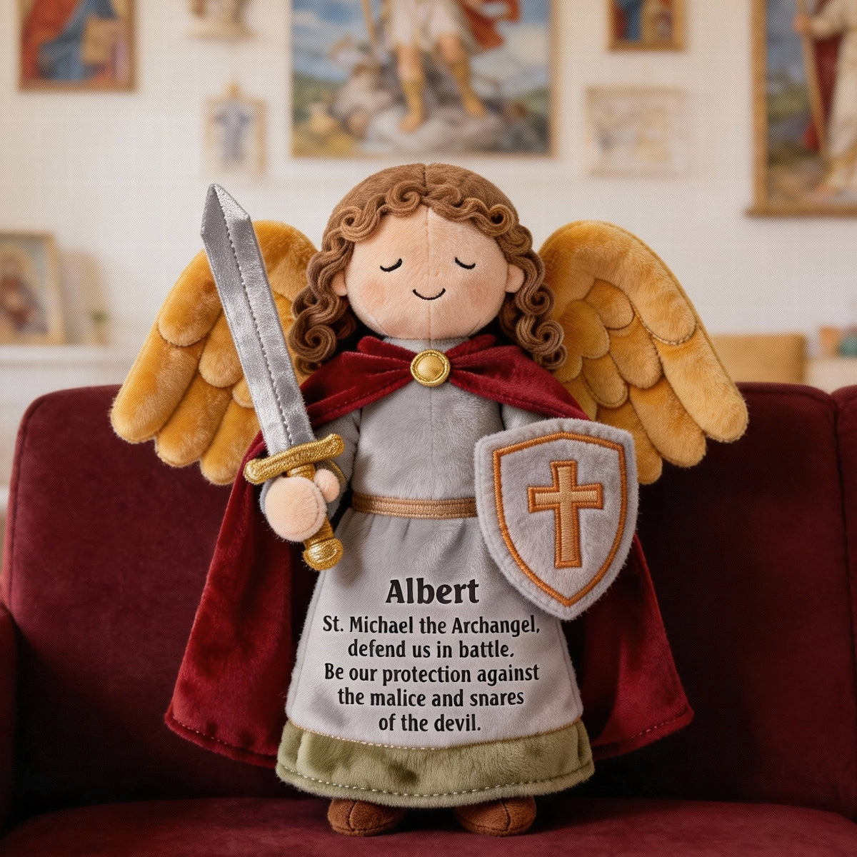Angel of Protection Pillow – Personalized Gifts For Christians 04naqn301225-Homacus