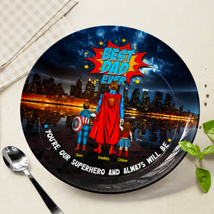 Best Dad Ever Ceramic Round Plate 022achu040425pa-Homacus