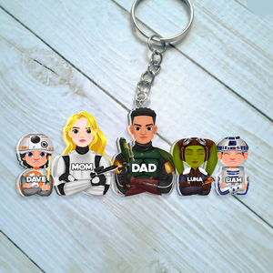 Personalized Gifts For Family Keychain Galaxy Family 01QHHU070325HG-Homacus