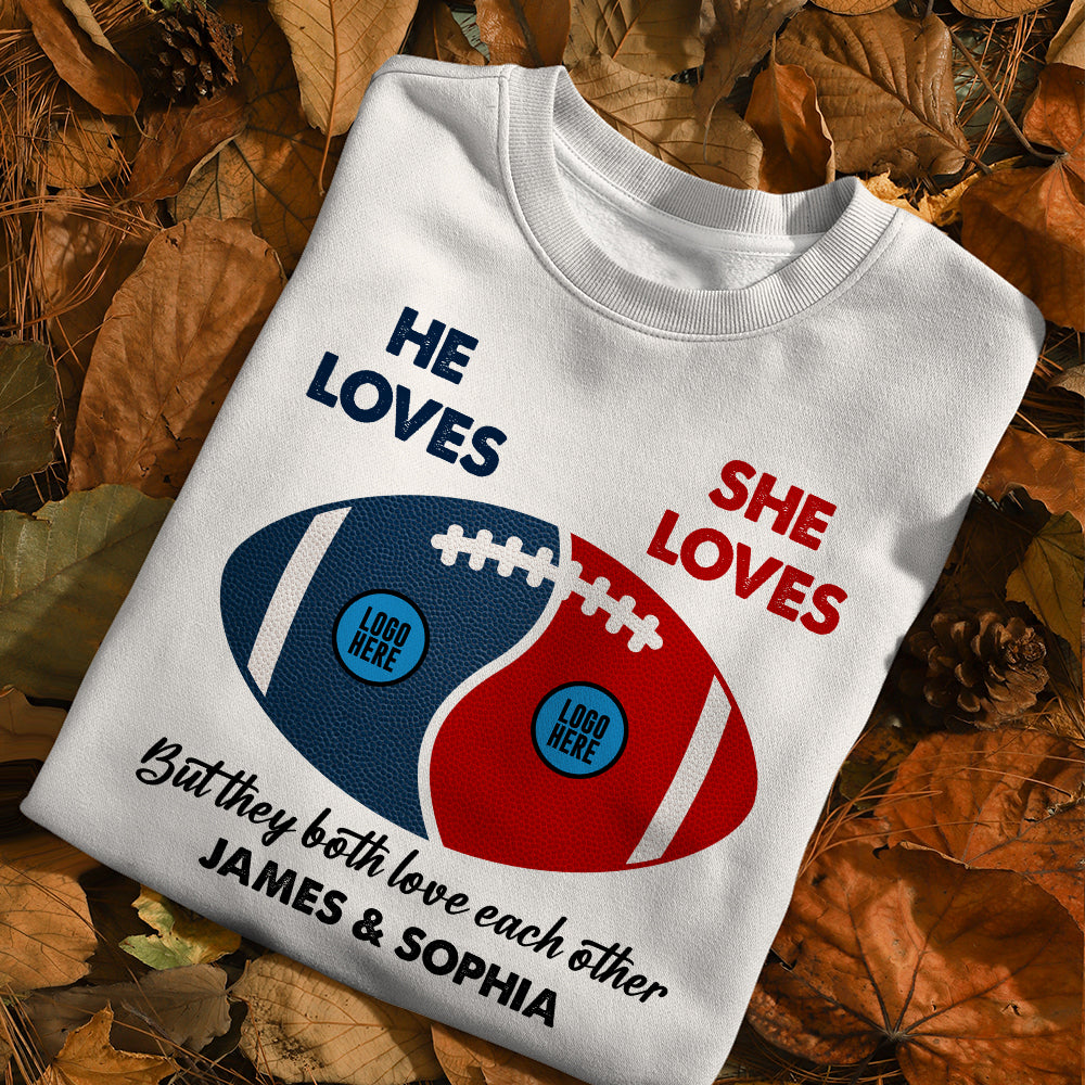 Custom Team Logo Gifts For Couple Shirt 05huti130123 American Football Shape-Homacus