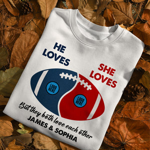 Custom Team Logo Gifts For Couple Shirt 05huti130123 American Football Shape-Homacus