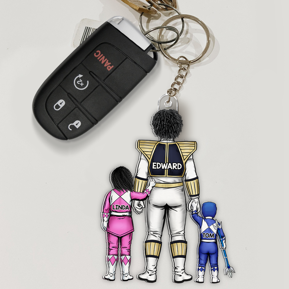 Hero Dad & Sidekick Keychain – Personalized Christmas Gifts For Dad 03QHHU070525HH-Homacus