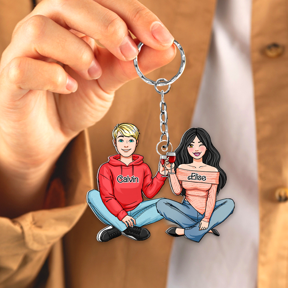 Personalized Gifts For Couple Keychain 03QHHU110125HH-Homacus