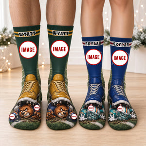 Defeated Under My Feet Socks - Personalized Gifts For Sport Lovers 04qhdt240926