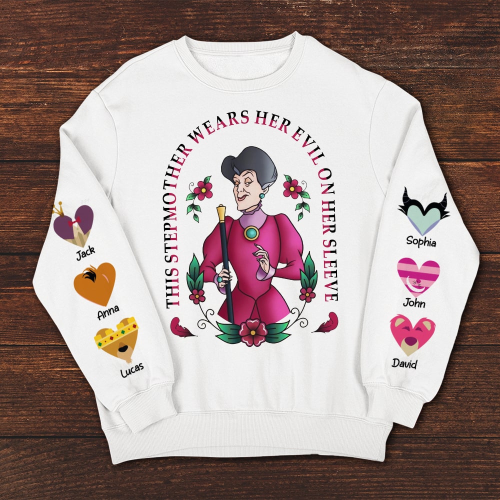 Personalized Gifts For Mom Shirt 04ohtn250325 This Stepmother Wears Her Evil On Her Sleeve-Homacus