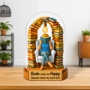 Reading Book Plaque - Personalized Gifts For Book Lovers 05hutn050625-Homacus