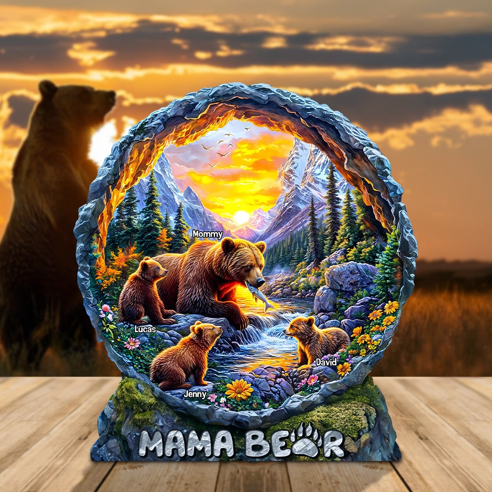 Bear Mom Plaque - Personalized Gifts For Mother 04hutn270325-Homacus