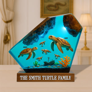 Turtle Family Plaque - Personalized Gifts For Family 04natn280525-Homacus