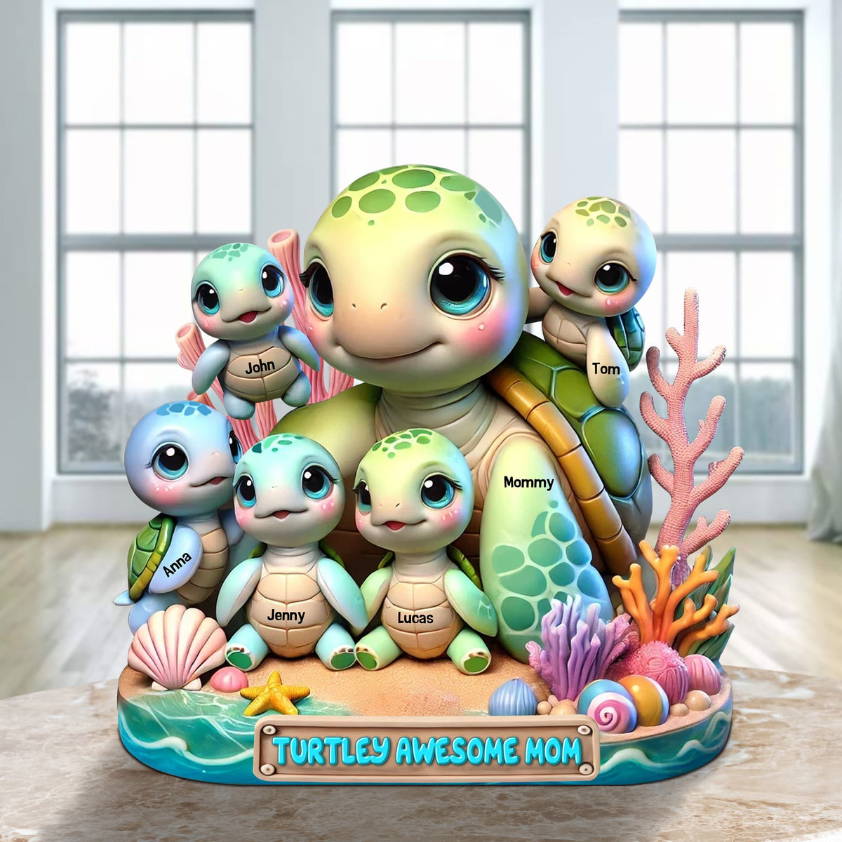 Turtle Mom Plaque - Personalized Gifts For Mom 05qhtn110425 Christmas Decor-Homacus