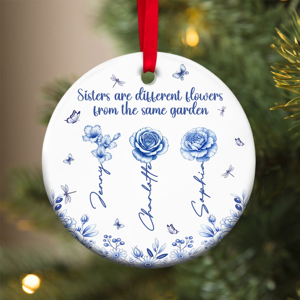 Birth Month Flowers Personalized Gifts For Besties Christmas Ceramic Ornament 03pgtn230825-Homacus