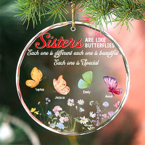 Personalized Gifts For Sisters Christmas Ornament Butterflies Wild Flower 02xqtn261124-Homacus