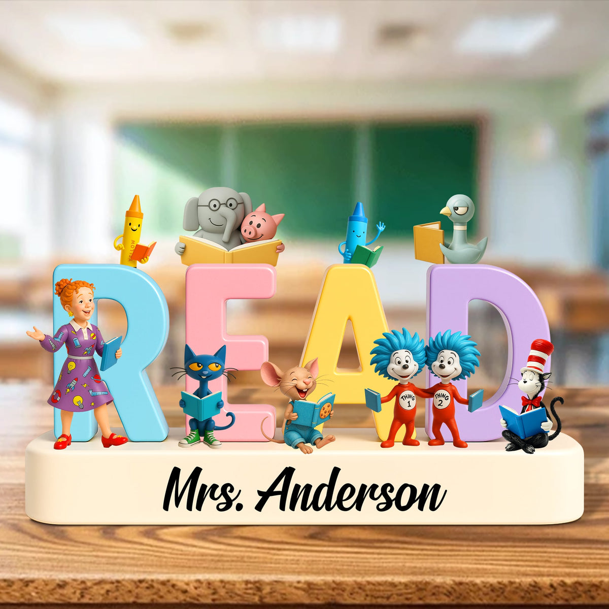 Cartoon Teacher Plaque - Personalized Gifts For Teacher 05natn270525-Homacus