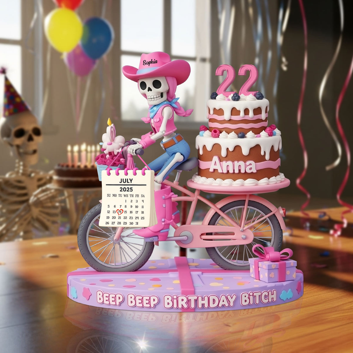 Personalized Birthday Gifts For Friend Acrylic Plaque, Funny Cowgirl Skull 04tgtn230625-Homacus