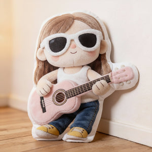 Guitar Girl Custom Shape Pillow - Custom Photo Gifts For Guitar Lovers 02pgdt201225-Homacus