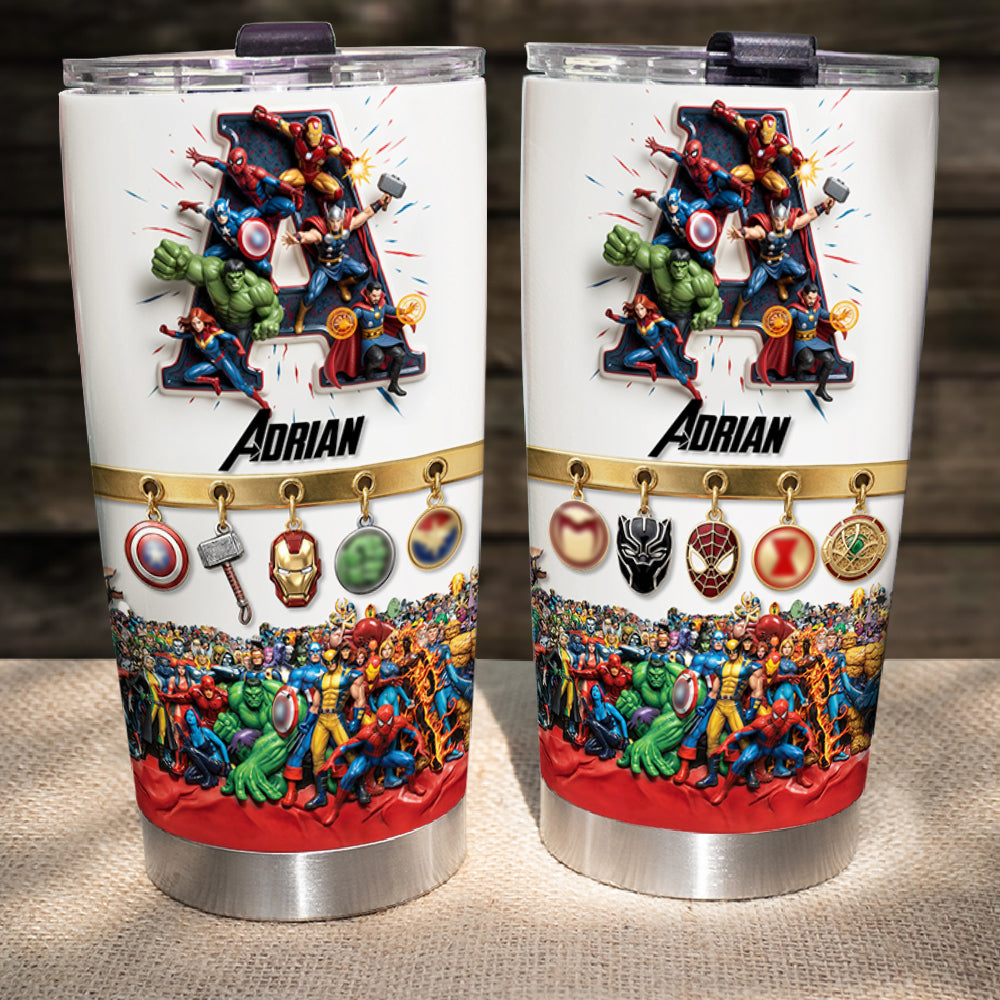 Fearless Guardians Alphabet Initial Letters Tumbler - Personalized Gifts 04hudt150126-Homacus