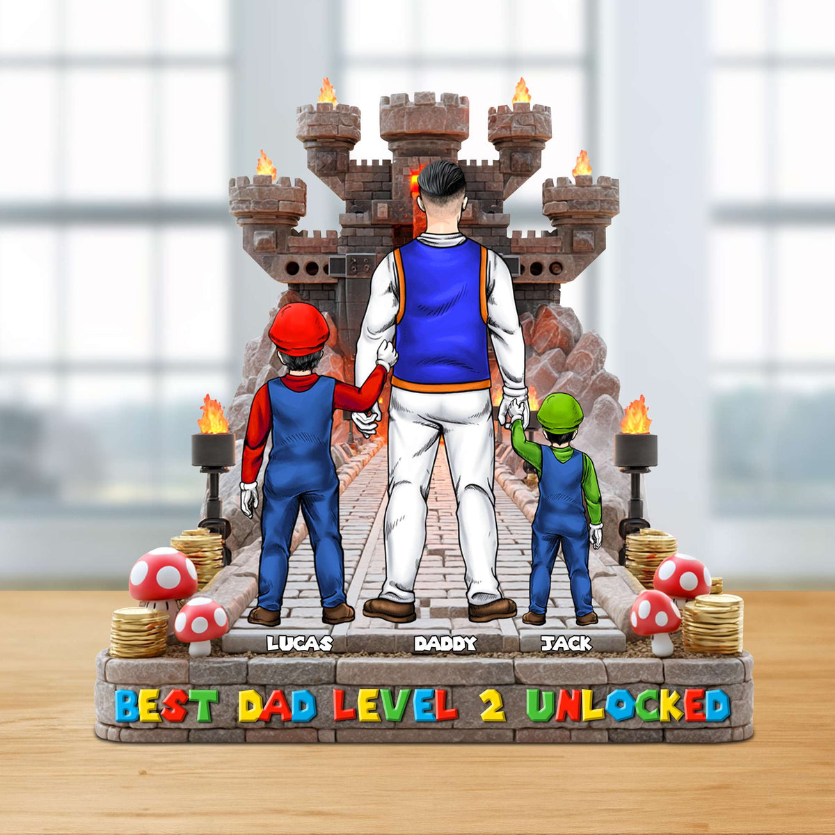 Dad Level Unlocked Acrylic Plaque Personalized Gifts For Dad 02TGTN160525PA-Homacus