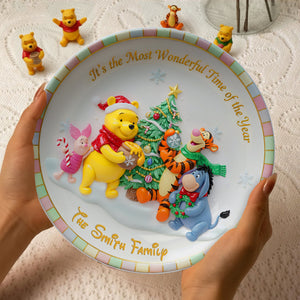 Wonderful Time Round Plate - Personalized Christmas Gift For Family 03PGLU171025-Homacus