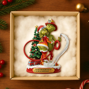Funny Firefighter Green Monster Personalized Gifts For Couple Christmas Ornament 02tgtn011025-Homacus