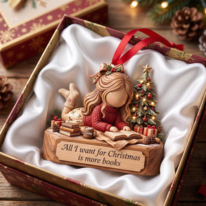 Bookish Girl Christmas Custom Shape Ornament - Personalized Gifts For Book Lovers 01PGTN131026-Homacus