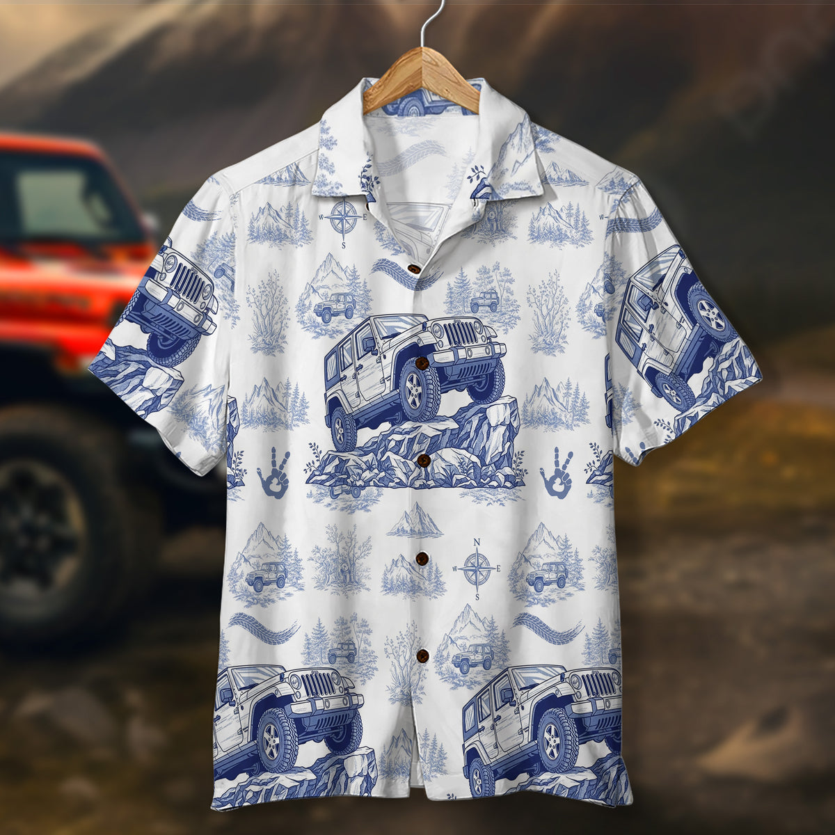 Gifts For Off-road Lovers, Vintage Toile Blue Pattern 02QHTN110625-Homacus