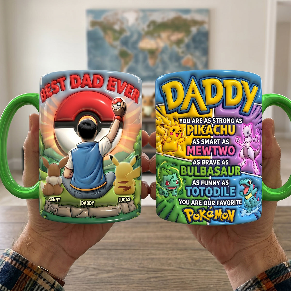 Adventure Dad And Kids Accent Mug - Personalized Gifts For Dads 04natn120526-Homacus