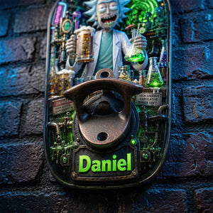 Crazy Scientist Wooden Wall Hanging Bottle Opener - Personalized Gifts 02hadt200726-Homacus