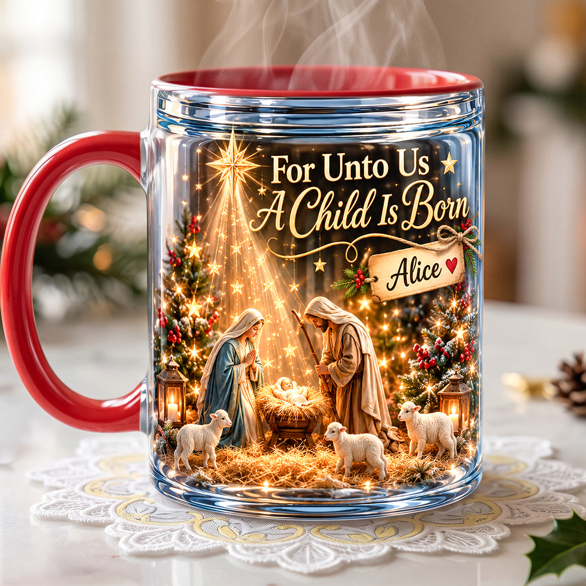 Holy Night Christmas Coffee Mug - Personalized Gifts For Christian 01huta221026