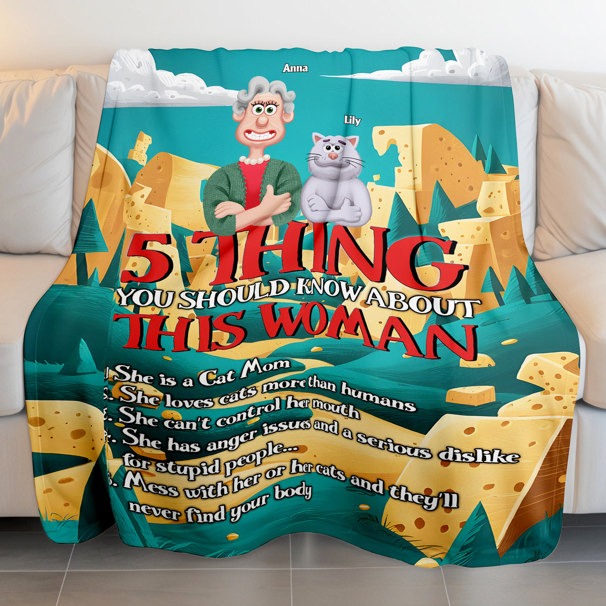 Personalized Gifts For Cat Mom Blanket Cat Lovers 04XQMH270225PA-Homacus