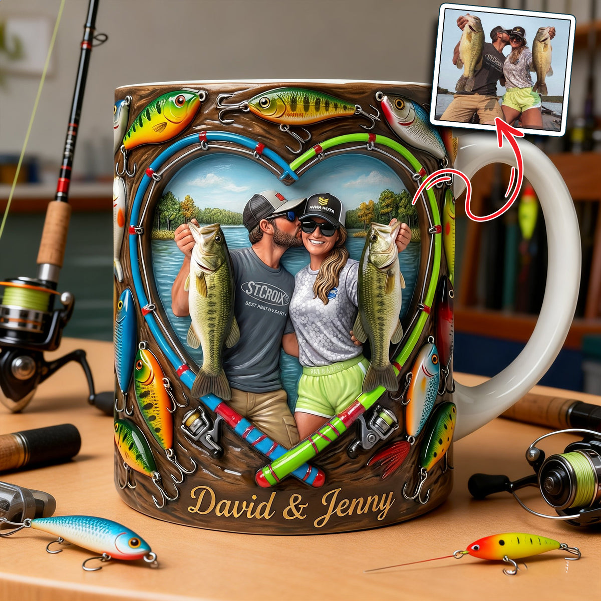 Fishing Couples Coffee Mug - Custom Photo Gifts For Couples 03hulu200126-Homacus