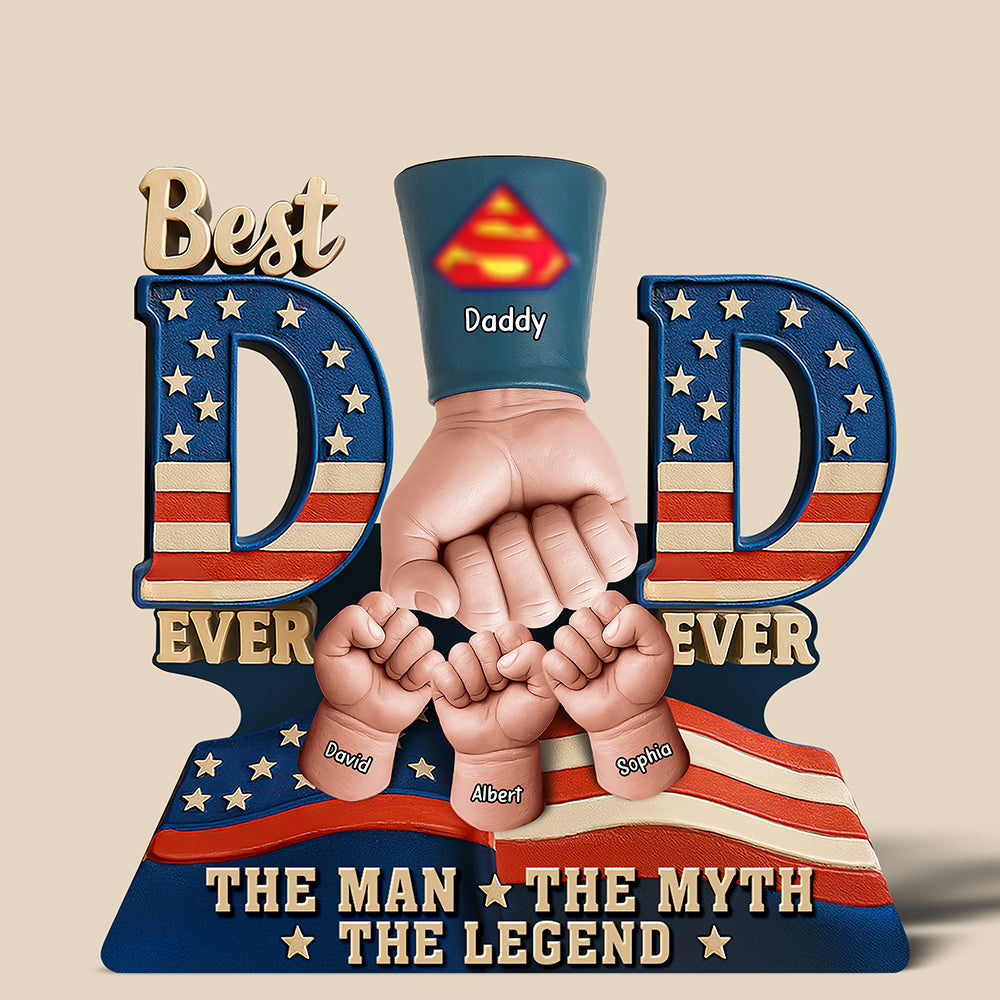 Super Dad's Fist Bump Acrylic Plaque - Personalized Gifts For Father 05HUQN200525-Homacus