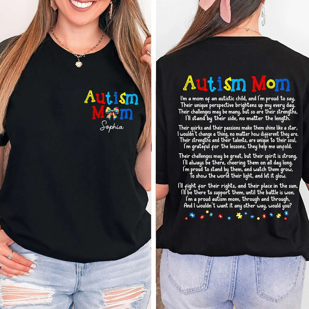 Personalized Gifts For Autism Mom Shirt I'm A Proud Autism Mom 01HUDT250225-Homacus