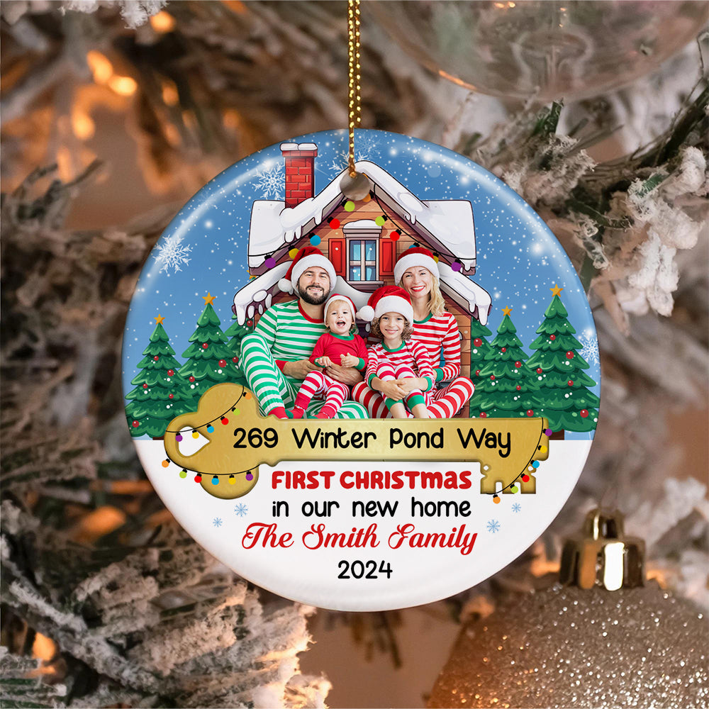 Custom Photo Gift for Family, First Christmas In New Home Ornament 02TODT111024-Homacus