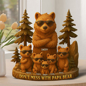 Papa Bear Acrylic Plaque - Personalized Gifts For Father 03TOQN260425-Homacus