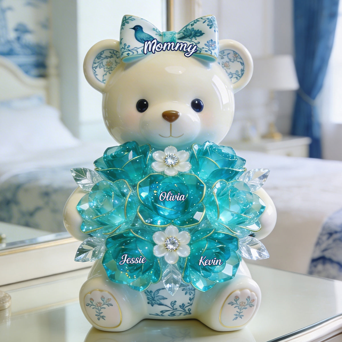 Sweet Bear Toile de Jouy Acrylic Plaque - Personalized Gifts For Mom 01PGTA310326-Homacus