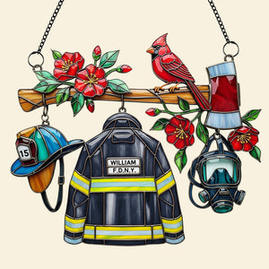 Firefighter Heaven Suncatcher Ornament Personalized Gifts For Firefighter 05OHDT040925-Homacus